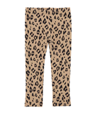 Calça legging infantil animal print barra peluciada bege |