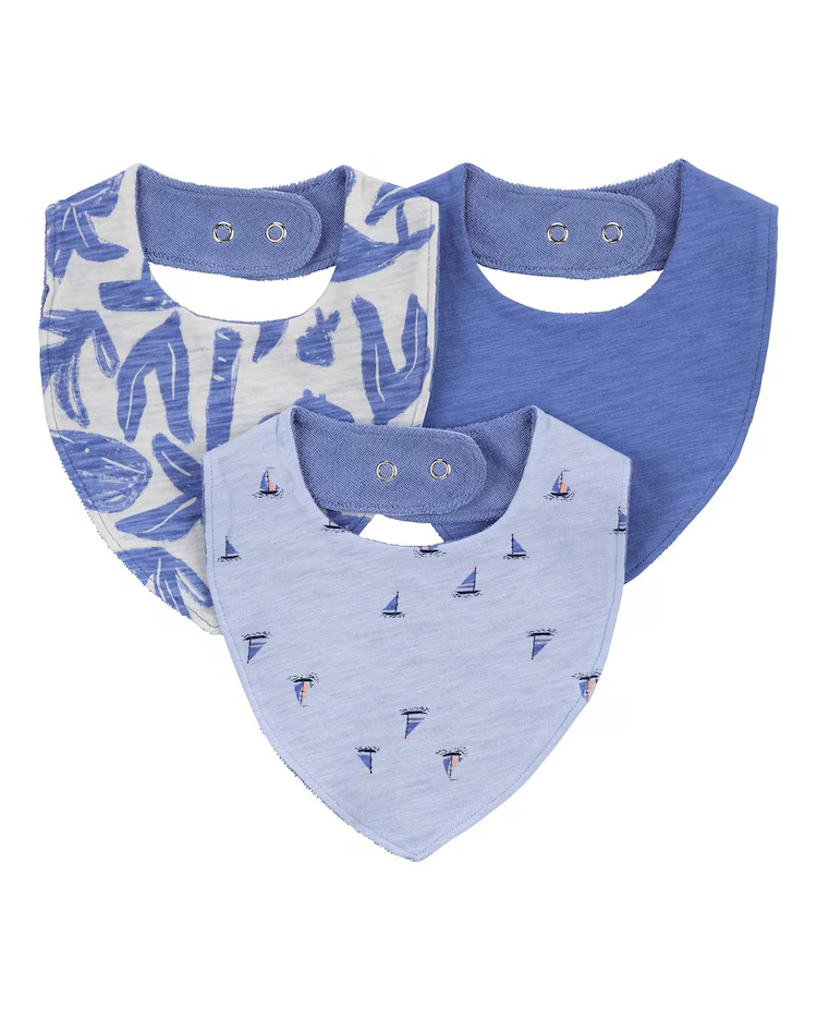 Kit babador bebê 3 peças barco à vela multicor |