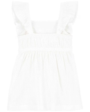 Vestido bebê com babados e laise branco | Carter's